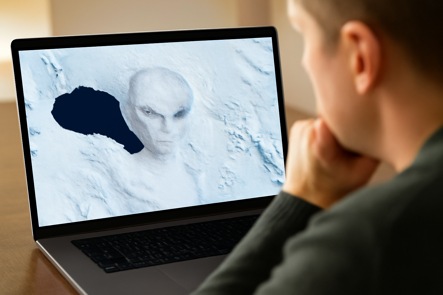 南極のGoogle Earthに現れた“宇宙人の顔”、地球の裏側から手招きしてる？