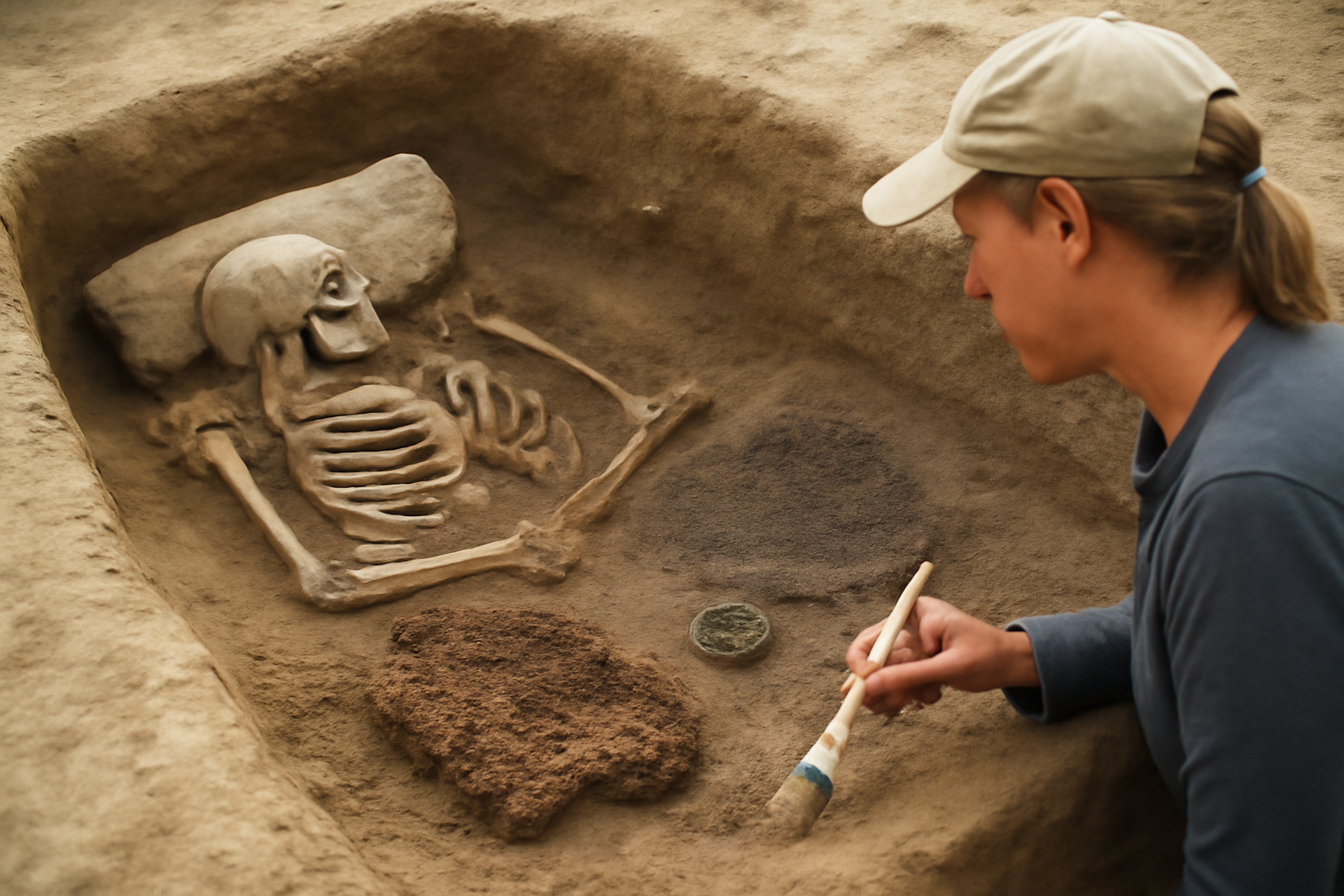 バイキング女性の眠る場所に1300年前の布、スコナゲルの土が見せた奇跡
