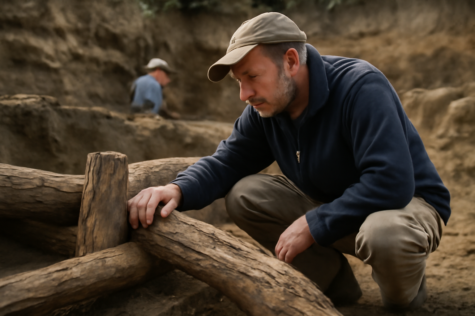 50万年前の木造構造物、ホモ・サピエンス以外が建造か