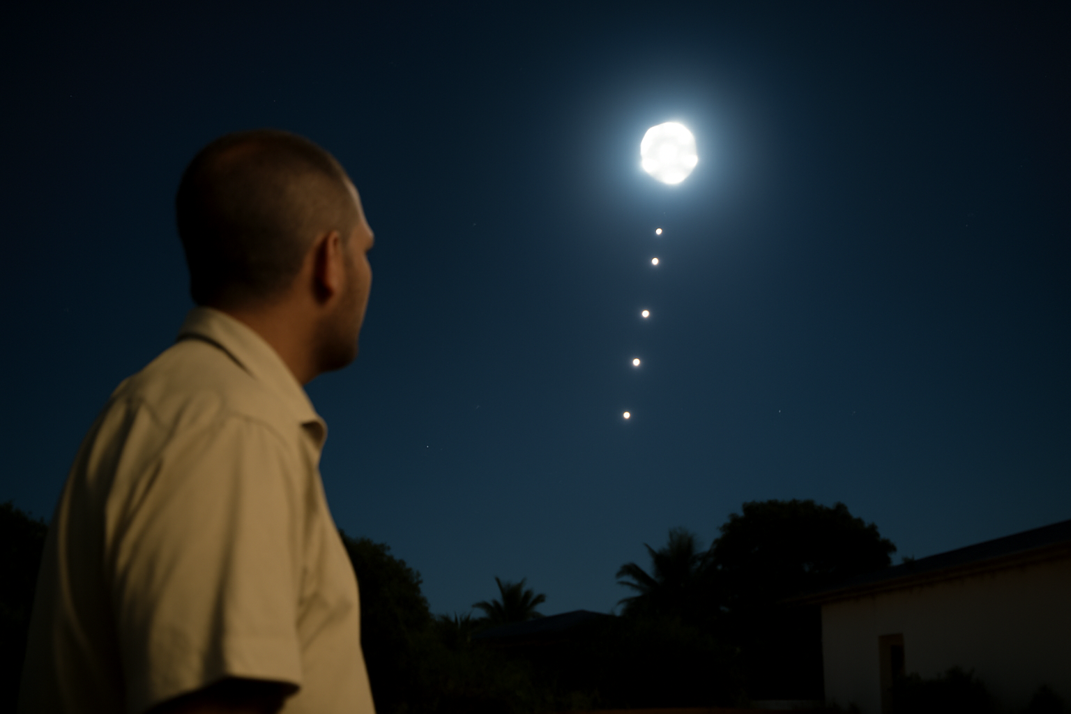マダガスカル上空に謎の球体、光る玉を放つ瞬間を5分間撮った夜