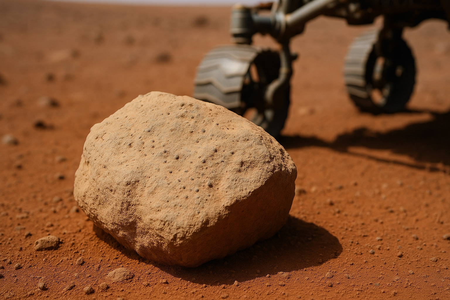 火星の岩に生命の痕跡？　NASAが有機物と斑点を確認