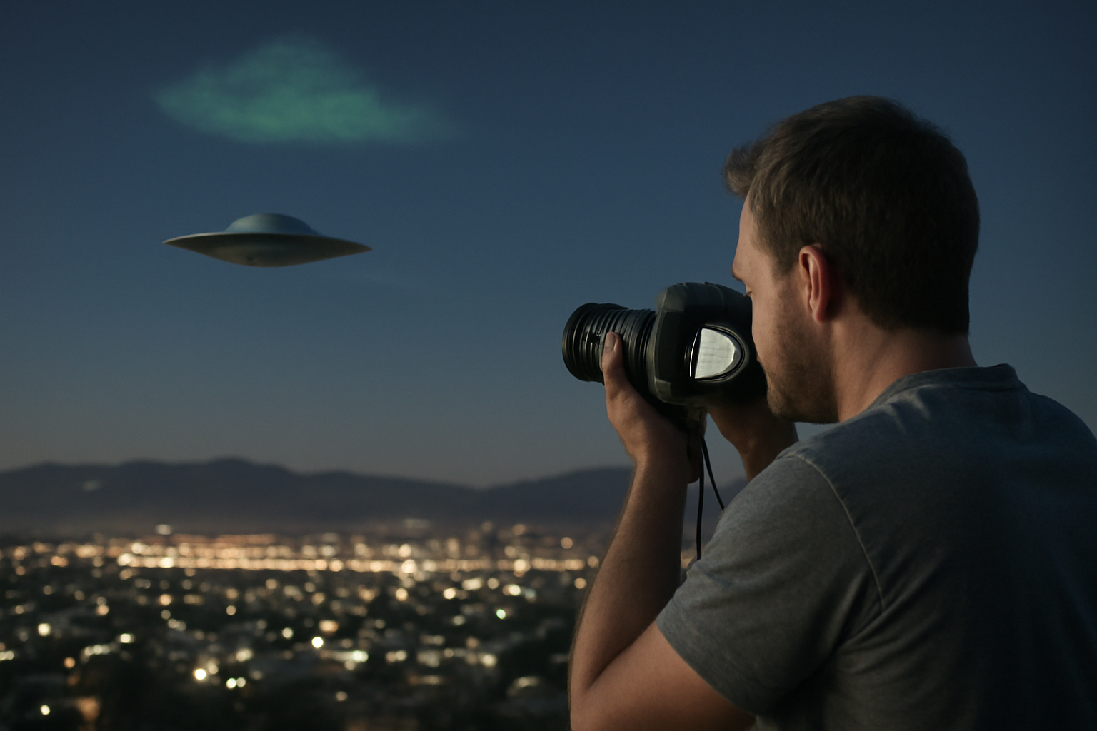ポウェイの夜空を横切る円盤　写真に写った“緑の雲”の正体は