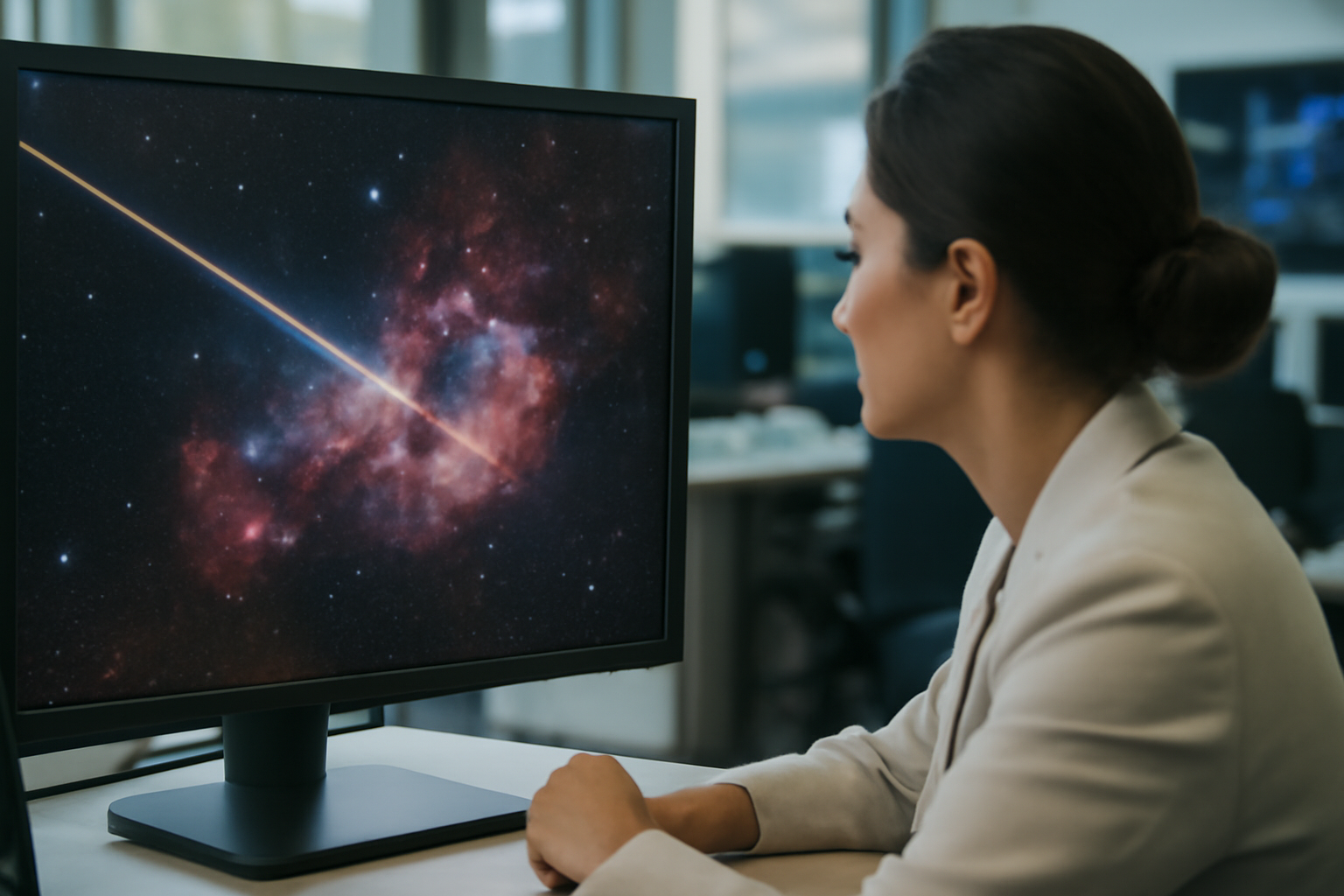 とかげ座星雲に忍び込んだ一瞬の流星、NASAの一枚が見せた偶然の競演