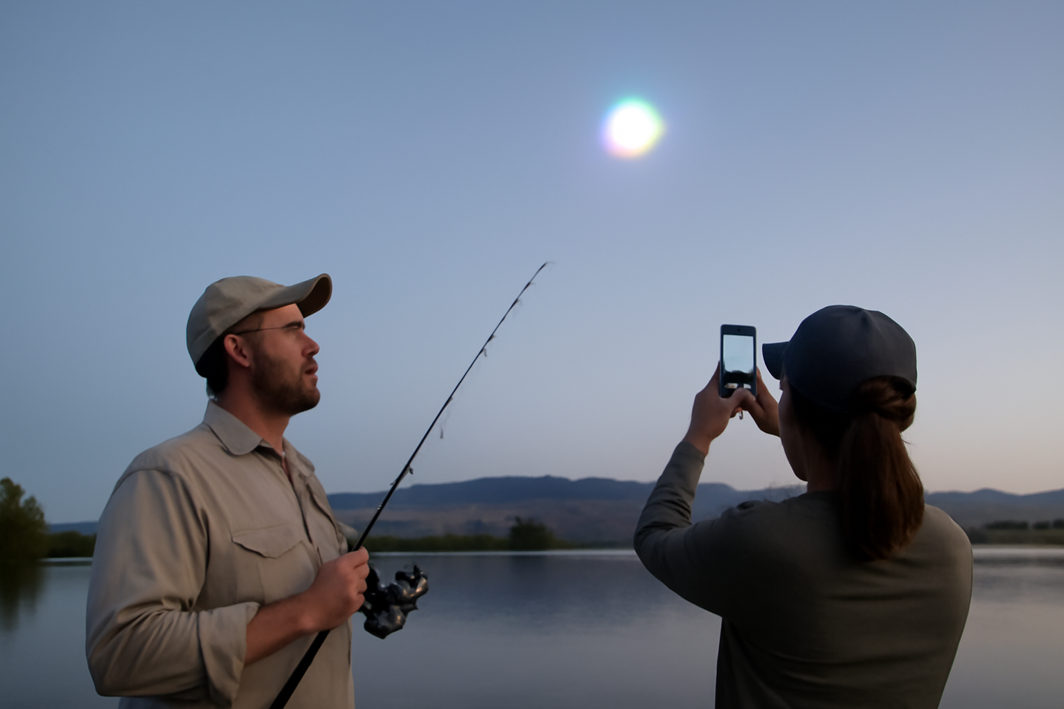コロラドの釣り人が見た「変化する光」　夜空に現れた巨大な球体、その先に何が？
