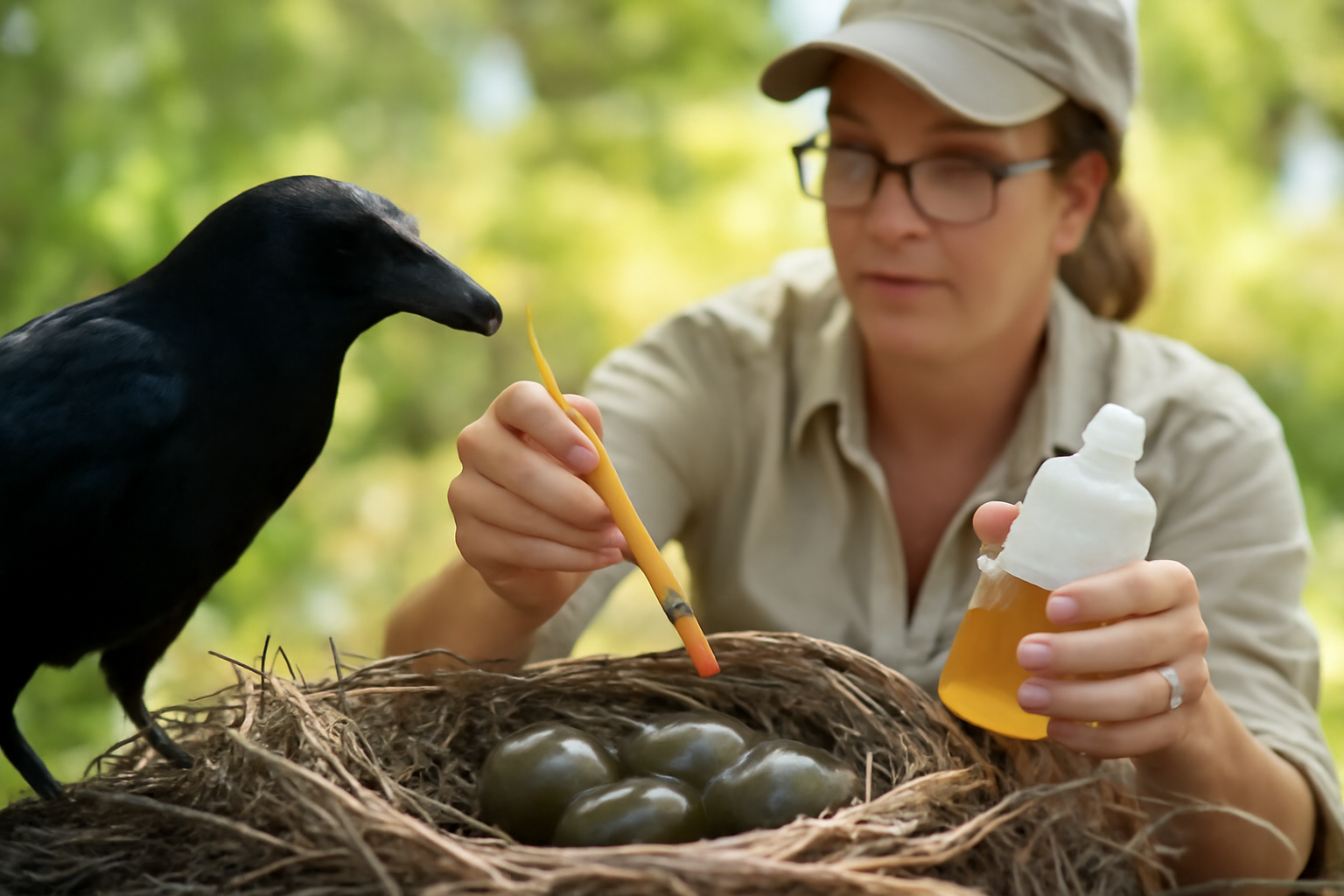 カラスの卵に油を塗る？野生動物のバランスを変えた静かな一手