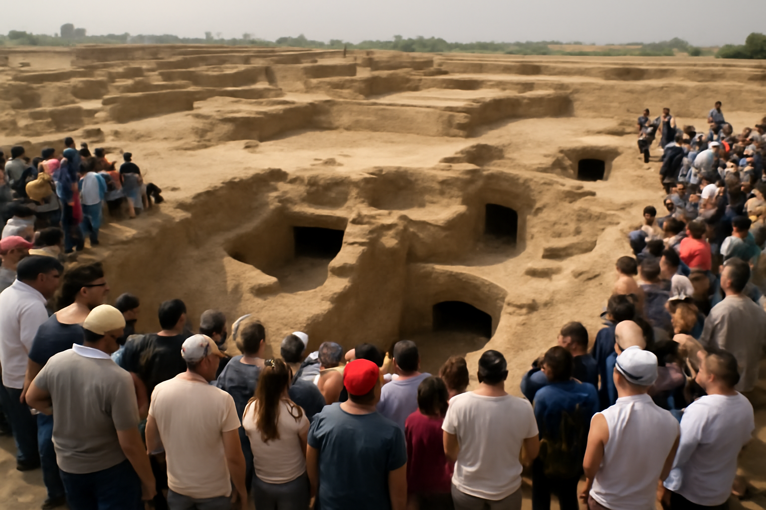 ナイル川デルタでローマ野営地と岩盤墓が一緒に出現　粘土の大地に刻まれた時代の重なり