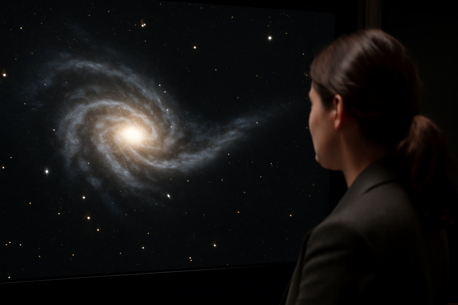 ハッブル望遠鏡が捉えた一方向に広がる渦巻銀河NGC 4654