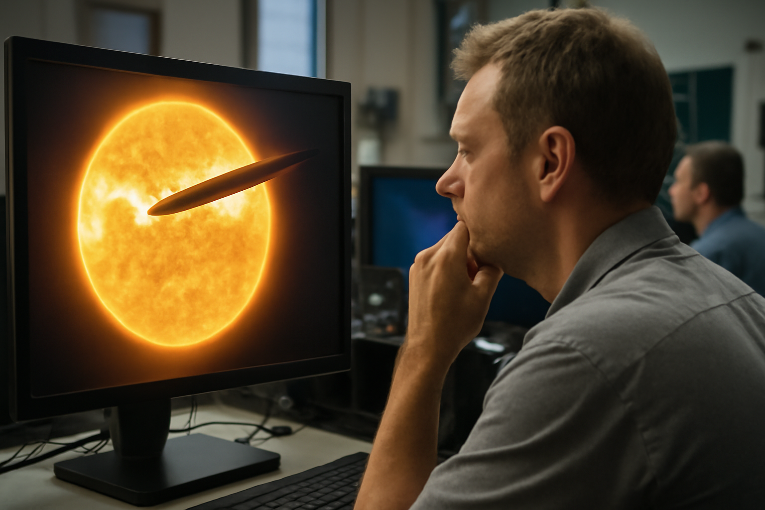 地球の10倍、太陽に差し込む巨大UFOが観測サイトに現れた夜