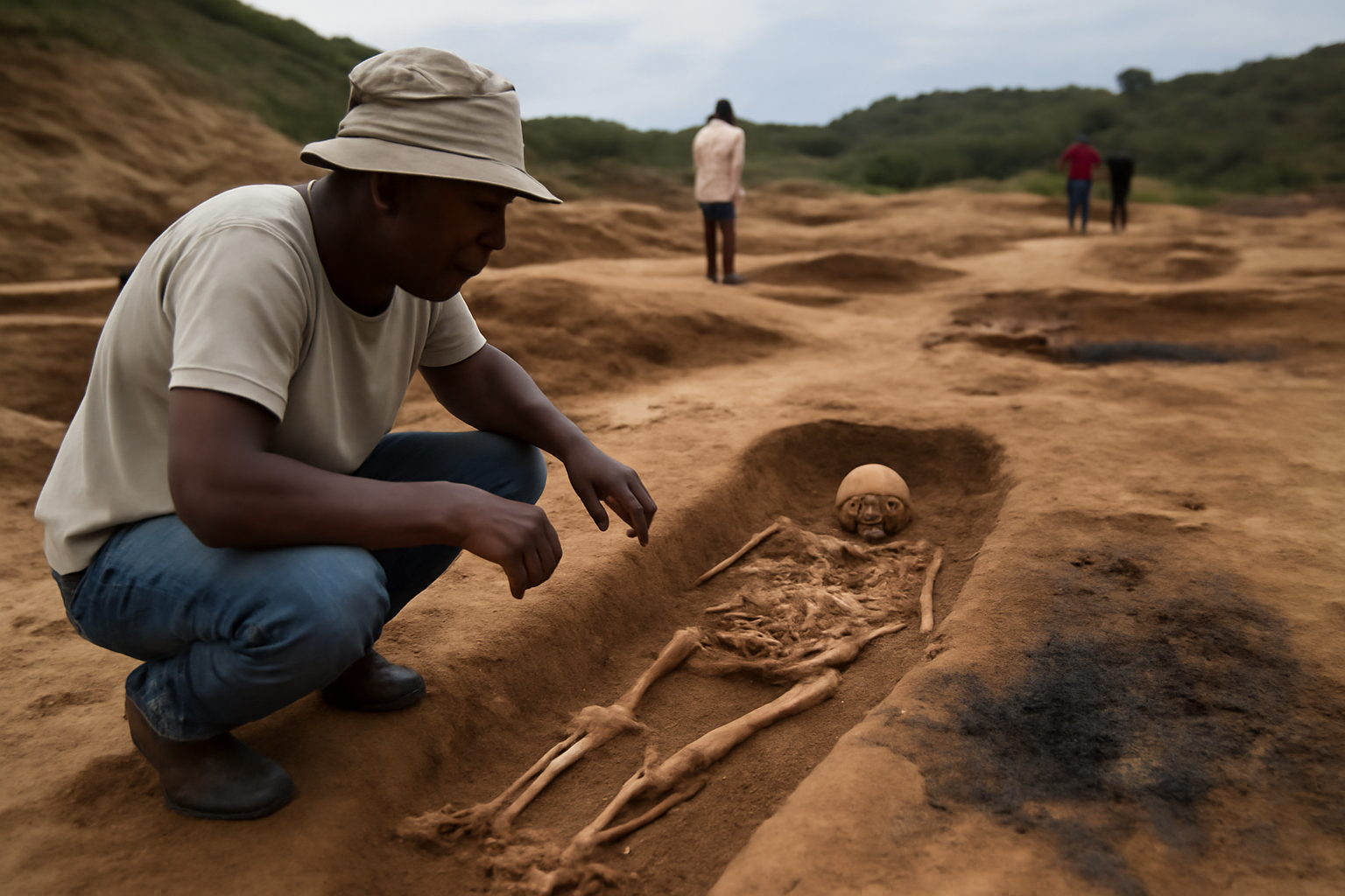 アンゴラで最古の埋葬発見 15世紀遺跡に古代の火葬も