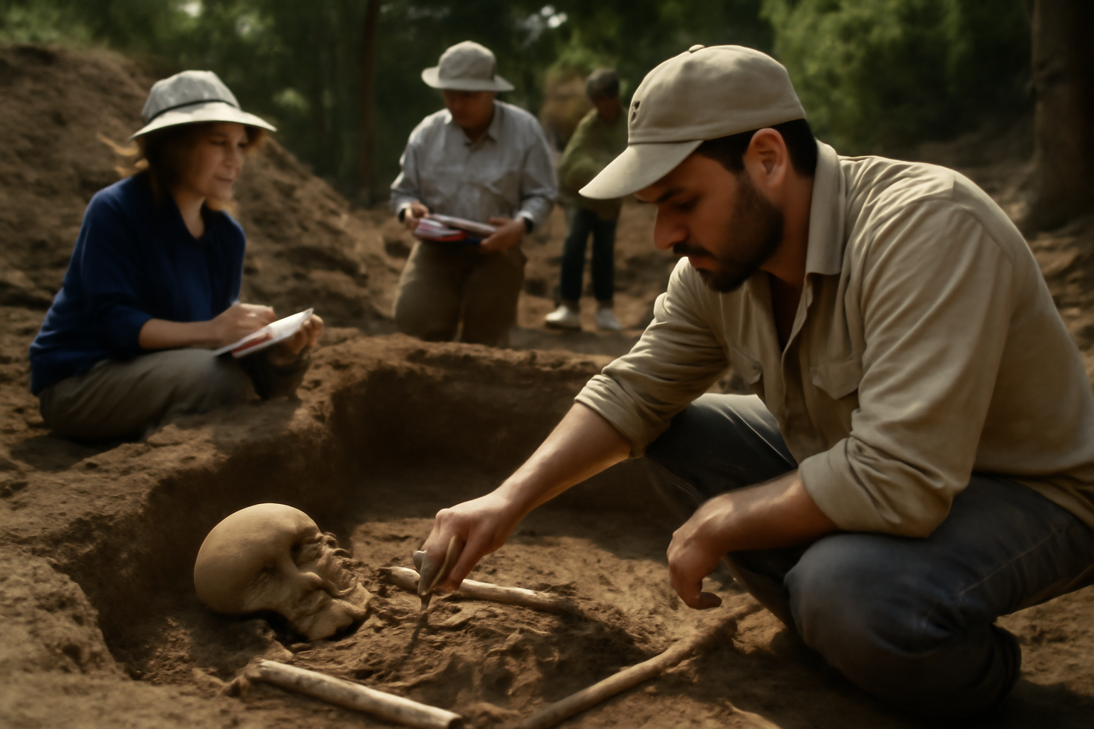 エルサルバドルで発見された古代の埋葬跡、考古学者らが調査
