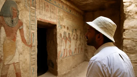 エジプトで古代の墓発見 洪水リスク指摘