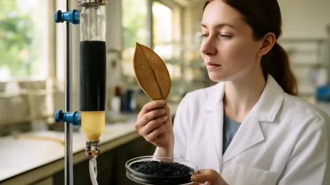 木の葉から作った活性炭が毒性の強い殺虫剤を吸着！機械学習と組み合わせた除去実験の最前線