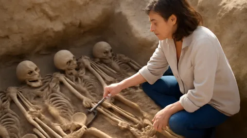 2600年前のギリシャで足かせをつけられて埋葬された男たち、実は地元の住人だった説──集団墓地に眠る謎