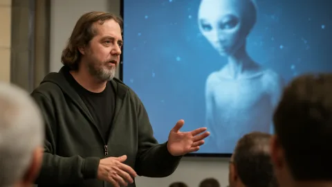 2028年の異星人接触説と“タイムトラベラー”の主張をめぐる議論