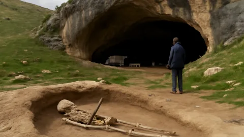 7万5千年前のネアンデルタール人骨に「致命傷」…尖った棒の謎、洞窟で何があった？