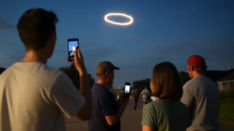 テキサスの夜空に謎の輪、地方都市住民がUFOを追いかけた日