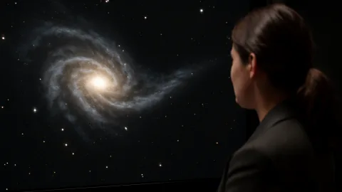 ハッブル望遠鏡が捉えた一方向に広がる渦巻銀河NGC 4654
