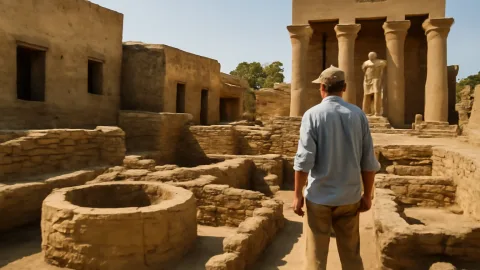 古代エジプトの神殿そばに住宅とワイン工房？エジプトの暮らしが顔を出す