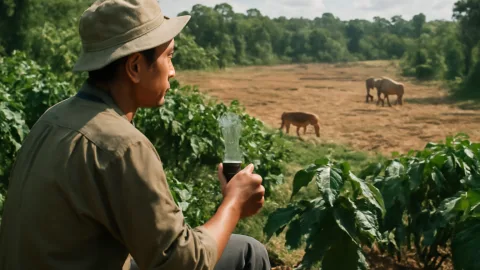 コーヒーの香りに消える森　ベトナムの熱帯林、その先にいる動物たちはどこへ