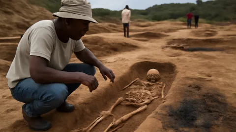 アンゴラで最古の埋葬発見 15世紀遺跡に古代の火葬も